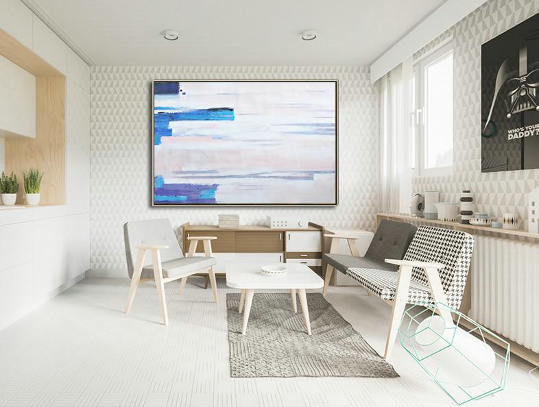 Oversized Wall Decor,Oversized Horizontal Contemporary Art,Art Work,White,Pink,Blue,Purple.etc